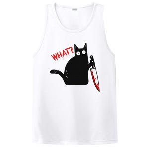 Funny Murderous Black Cat With Knife Black Cat What PosiCharge Competitor Tank