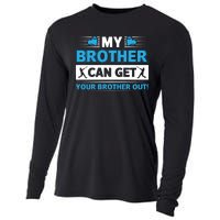 Funny My Brother Can Get Your Brother Out Baseball Game Cooling Performance Long Sleeve Crew