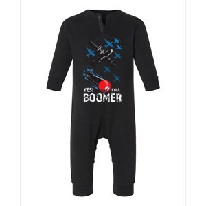 Funny Military Bomber Design For Boomers Infant Fleece One Piece