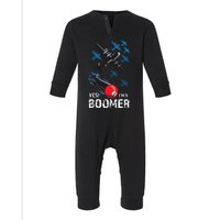 Funny Military Bomber Design For Boomers Infant Fleece One Piece