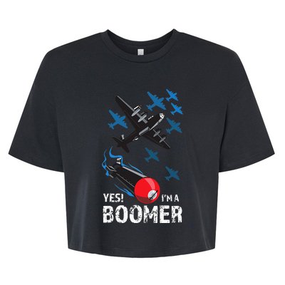 Funny Military Bomber Design For Boomers Bella+Canvas Jersey Crop Tee