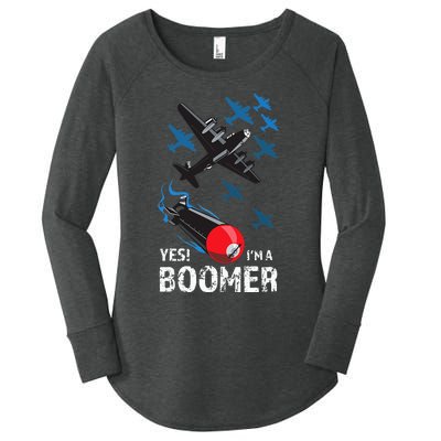 Funny Military Bomber Design For Boomers Women's Perfect Tri Tunic Long Sleeve Shirt