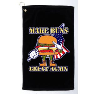 Funny Make Buns Great Again American Flag Burger Buns Funny Gift Platinum Collection Golf Towel