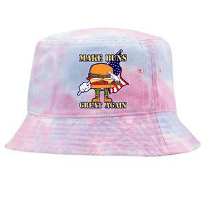 Funny Make Buns Great Again American Flag Burger Buns Funny Gift Tie-Dyed Bucket Hat