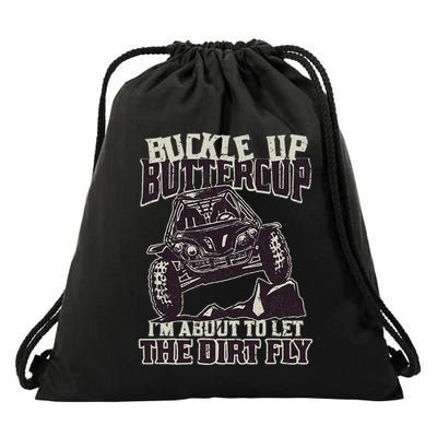 Funny Mudding Buckle Up Buttercup Drawstring Bag