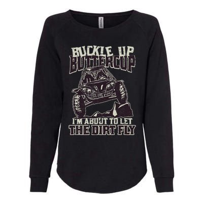 Funny Mudding Buckle Up Buttercup Womens California Wash Sweatshirt