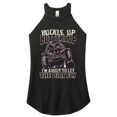 Funny Mudding Buckle Up Buttercup Women's Perfect Tri Rocker Tank