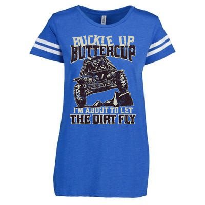 Funny Mudding Buckle Up Buttercup Enza Ladies Jersey Football T-Shirt