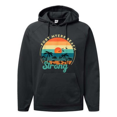 Fort Myers Beach Strong Performance Fleece Hoodie