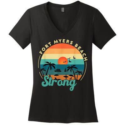 Fort Myers Beach Strong Women's V-Neck T-Shirt