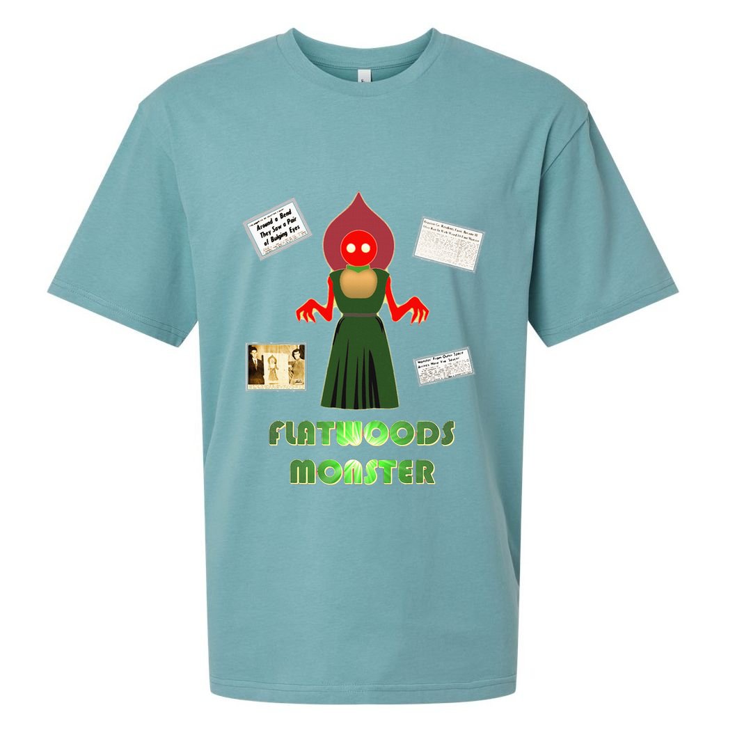 Flatwoods Monster Braxton County Horror Cryptid Sueded Cloud Jersey T-Shirt