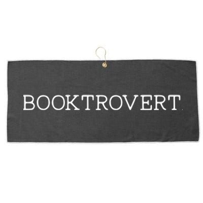 Funny Minimalist Booktrovert For Book Lover Librarian Cool Gift Large Microfiber Waffle Golf Towel