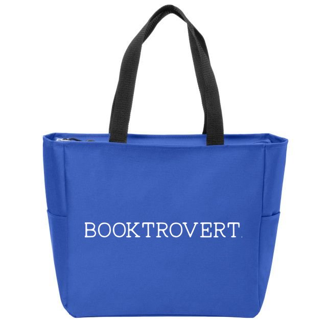 Funny Minimalist Booktrovert For Book Lover Librarian Cool Gift Zip Tote Bag