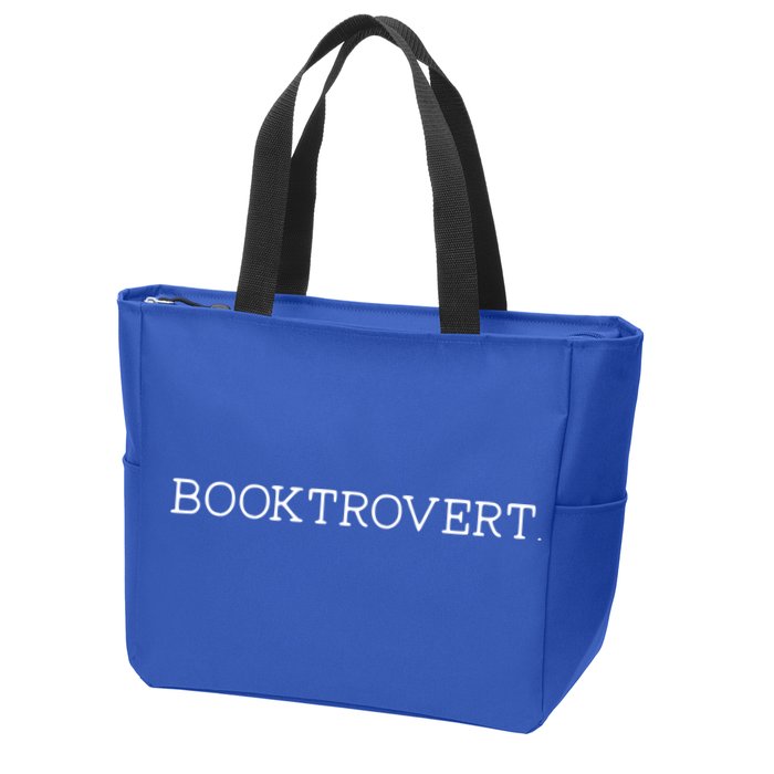 Funny Minimalist Booktrovert For Book Lover Librarian Cool Gift Zip Tote Bag