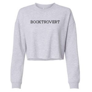 Funny Minimalist Booktrovert For Book Lover Librarian Cool Gift Cropped Pullover Crew