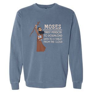 Faith Moses Bible Verse Funny Christian Gift Prayer Gift Garment-Dyed Sweatshirt