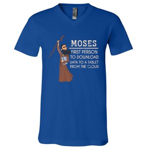 Faith Moses Bible Verse Funny Christian Gift Prayer Gift V-Neck T-Shirt