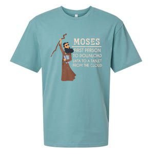 Faith Moses Bible Verse Funny Christian Gift Prayer Gift Sueded Cloud Jersey T-Shirt