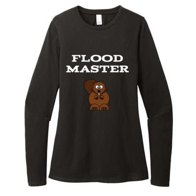 Flood Master Beaver Plumbing Humor Funny Sarcastic Womens CVC Long Sleeve Shirt