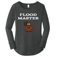 Flood Master Beaver Plumbing Humor Funny Sarcastic Women's Perfect Tri Tunic Long Sleeve Shirt