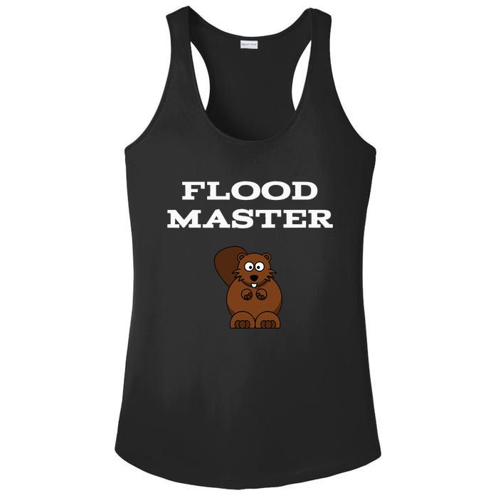 Flood Master Beaver Plumbing Humor Funny Sarcastic Ladies PosiCharge Competitor Racerback Tank