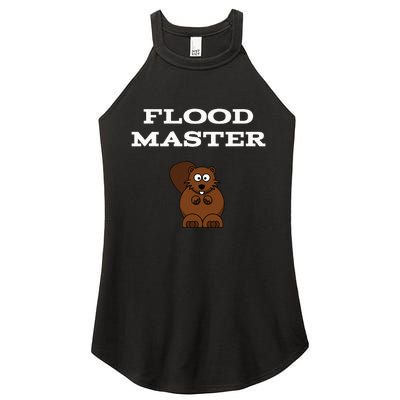 Flood Master Beaver Plumbing Humor Funny Sarcastic Women's Perfect Tri Rocker Tank