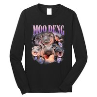 Funny Moodeng Baby Pygmy Hippo Cute Zoo For Family Moo Deng Lovers Long Sleeve Shirt