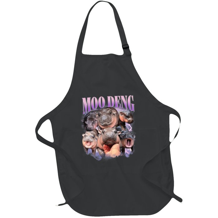 Funny Moodeng Baby Pygmy Hippo Cute Zoo For Family Moo Deng Lovers Full-Length Apron With Pockets