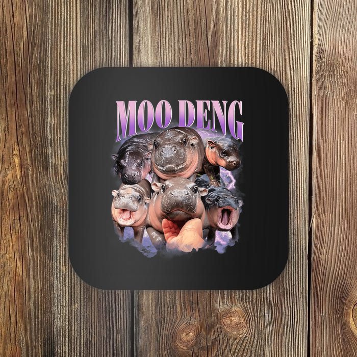 Funny Moodeng Baby Pygmy Hippo Cute Zoo For Family Moo Deng Lovers Coaster