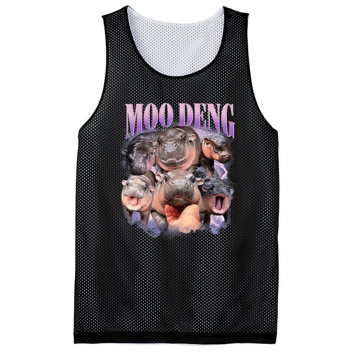 Funny Moodeng Baby Pygmy Hippo Cute Zoo For Family Moo Deng Lovers Mesh Reversible Basketball Jersey Tank