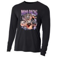 Funny Moodeng Baby Pygmy Hippo Cute Zoo For Family Moo Deng Lovers Cooling Performance Long Sleeve Crew