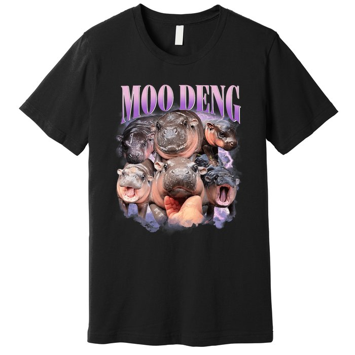 Funny Moodeng Baby Pygmy Hippo Cute Zoo For Family Moo Deng Lovers Premium T-Shirt