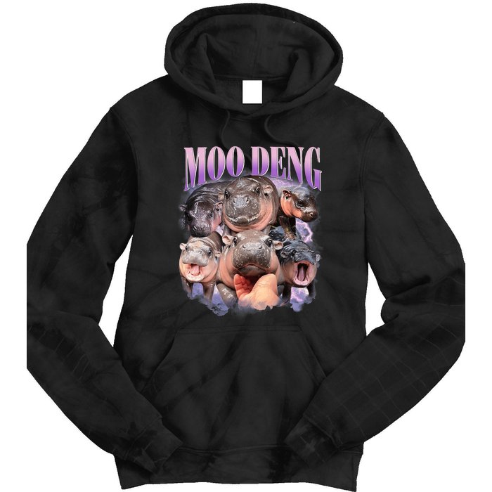 Funny Moodeng Baby Pygmy Hippo Cute Zoo For Family Moo Deng Lovers Tie Dye Hoodie