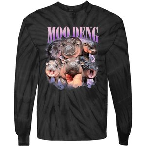 Funny Moodeng Baby Pygmy Hippo Cute Zoo For Family Moo Deng Lovers Tie-Dye Long Sleeve Shirt