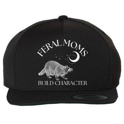 Feral Moms Build Character Raccoon Wool Snapback Cap