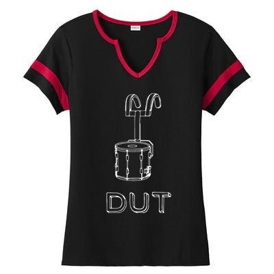 Funny Marching Band Drum Line DUT Snare Drummer Ladies Halftime Notch Neck Tee