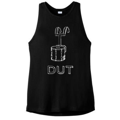 Funny Marching Band Drum Line DUT Snare Drummer Ladies PosiCharge Tri-Blend Wicking Tank