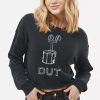 Funny Marching Band Drum Line DUT Snare Drummer Cropped Pullover Crew