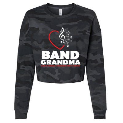 Funny Marching Band Grandma Music Lover Percussion Mom Gift Cropped Pullover Crew