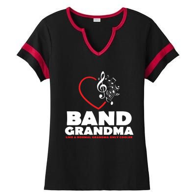 Funny Marching Band Grandma Music Lover Percussion Mom Gift Ladies Halftime Notch Neck Tee