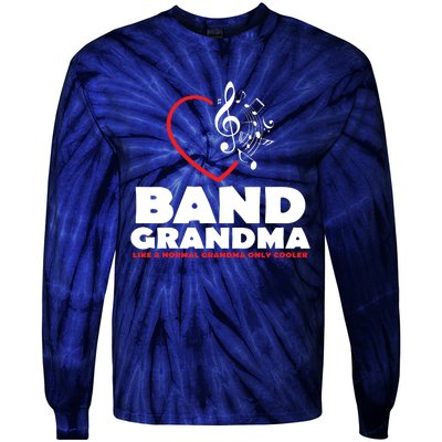 Funny Marching Band Grandma Music Lover Percussion Mom Gift Tie-Dye Long Sleeve Shirt