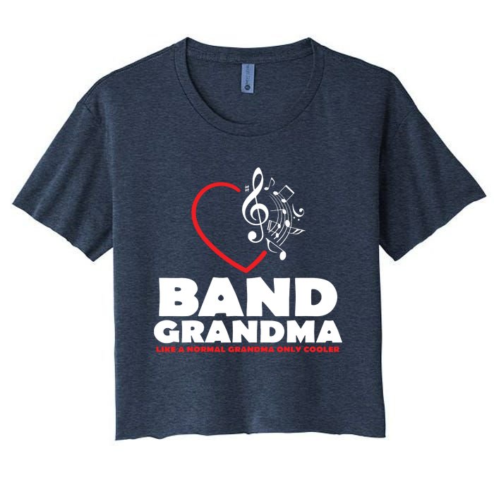 Funny Marching Band Grandma Music Lover Percussion Mom Gift Women's Crop Top Tee