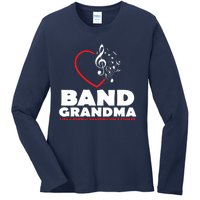 Funny Marching Band Grandma Music Lover Percussion Mom Gift Ladies Long Sleeve Shirt