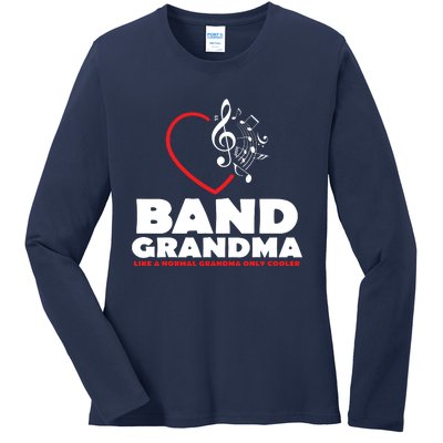 Funny Marching Band Grandma Music Lover Percussion Mom Gift Ladies Long Sleeve Shirt