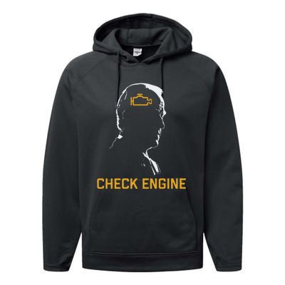 Funny Meme Biden Check Engine Light Anti Biden Performance Fleece Hoodie