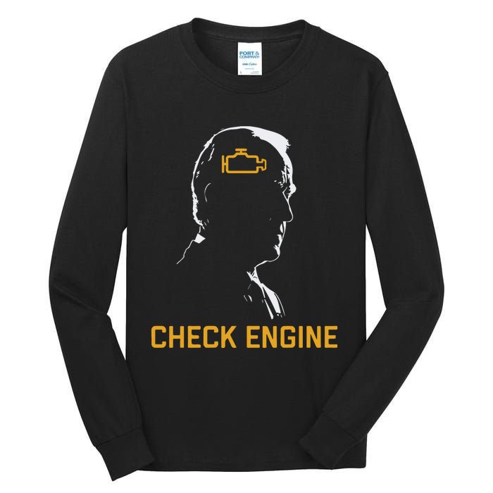 Funny Meme Biden Check Engine Light Anti Biden Tall Long Sleeve T-Shirt