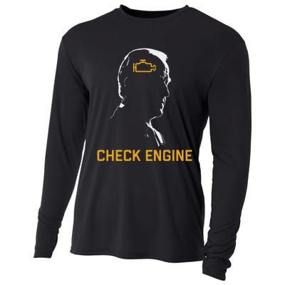 Funny Meme Biden Check Engine Light Anti Biden Cooling Performance Long Sleeve Crew