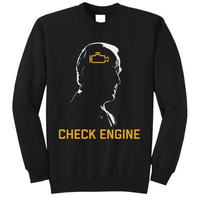 Funny Meme Biden Check Engine Light Anti Biden Tall Sweatshirt