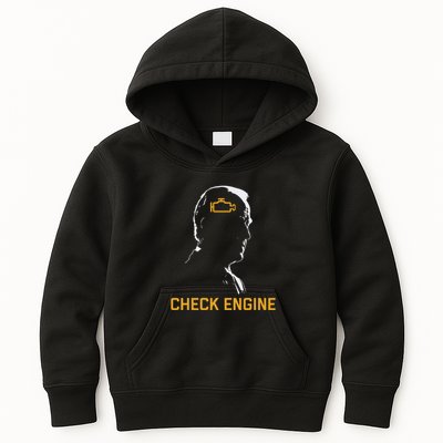 Funny Meme Biden Check Engine Light Anti Biden Kids Hoodie