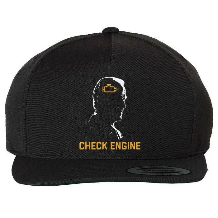 Funny Meme Biden Check Engine Light Anti Biden Wool Snapback Cap